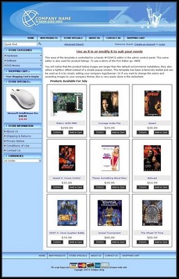 Product picture GT5 - osCommerce template - Light Blue