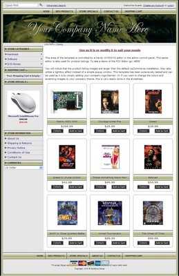 Product picture GT5 - Oscommerce Template - Grey and Olive