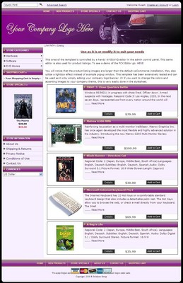 Product picture GT5 - Oscommerce Template - Burgundy and Gold